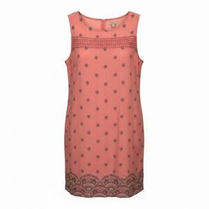 Next Coral Linen Blend Boho Shift Dress